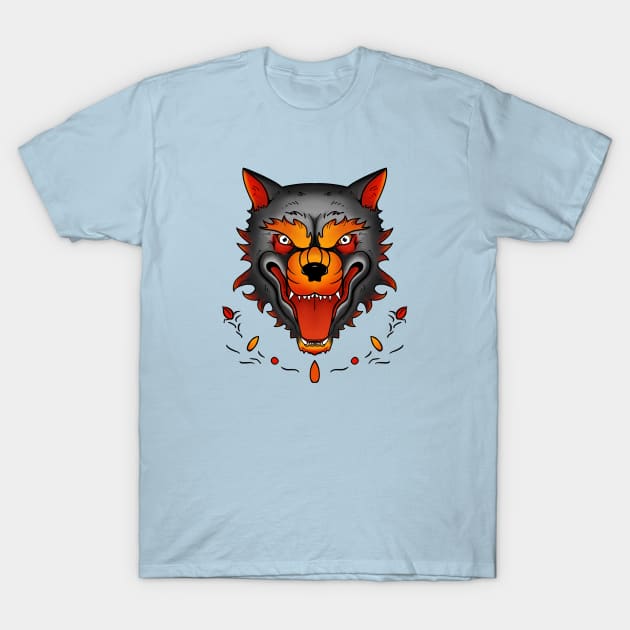 Traditional Wolf T-Shirt by TaliDe